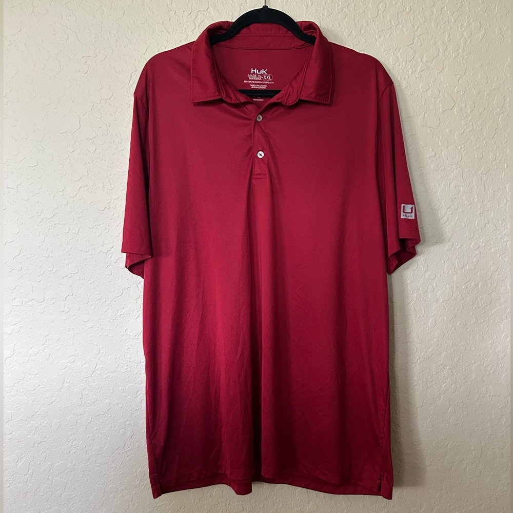 Huk Men's Red/Crimson Polo Shirt